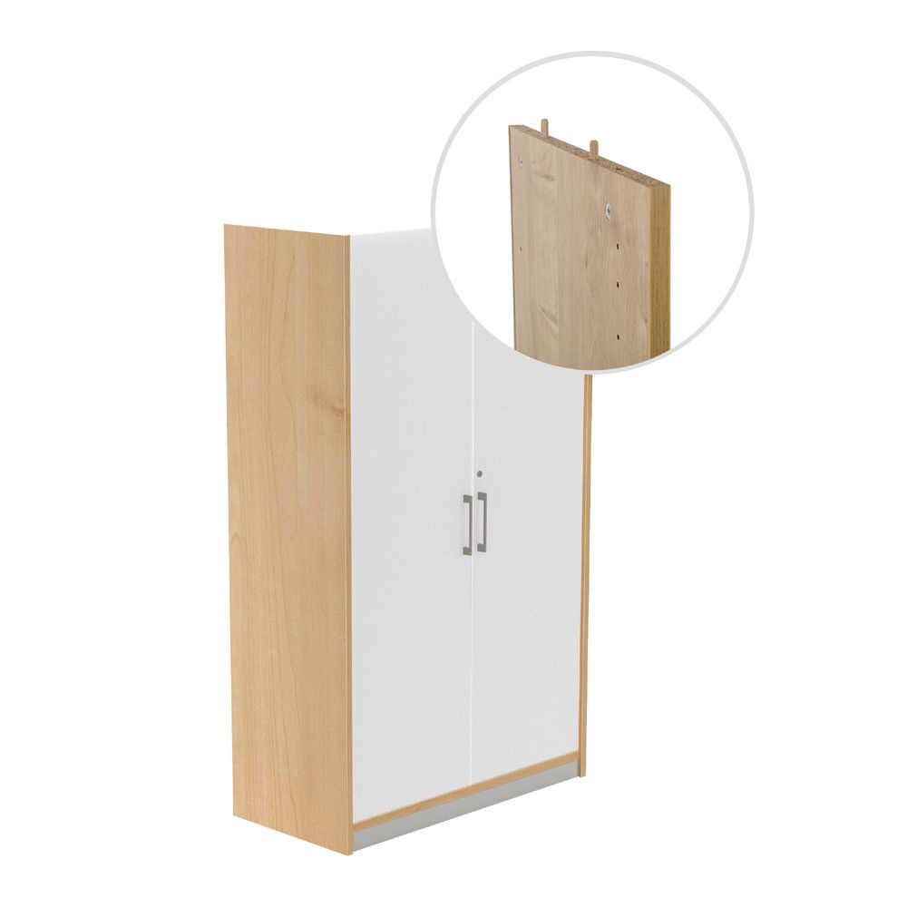 Kit Store 156 x 90 x 45 Estructura Roble/Puertas Totales Blanco Sin Tapa