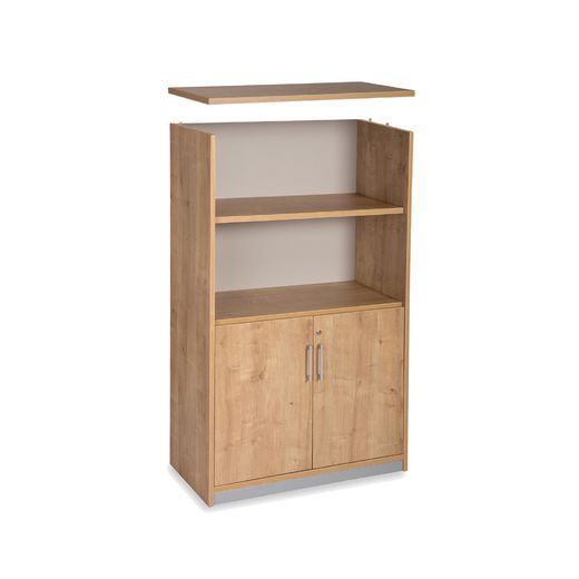 Kit Store 156 x 90 x 45 Estructura Roble/Puertas Totales Blanco Sin Tapa