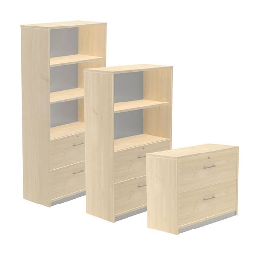 Kit Store 195 x 90 x 45 Estructura Blanca/Frontales Roble