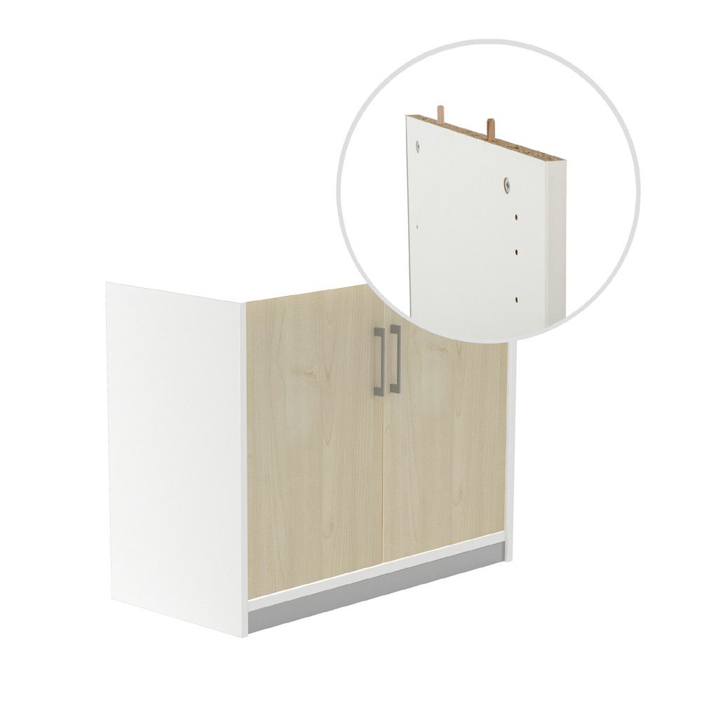 Kit Store 78 x 90 x 45 Estructura Blanca/Puertas Roble Sin Tapa