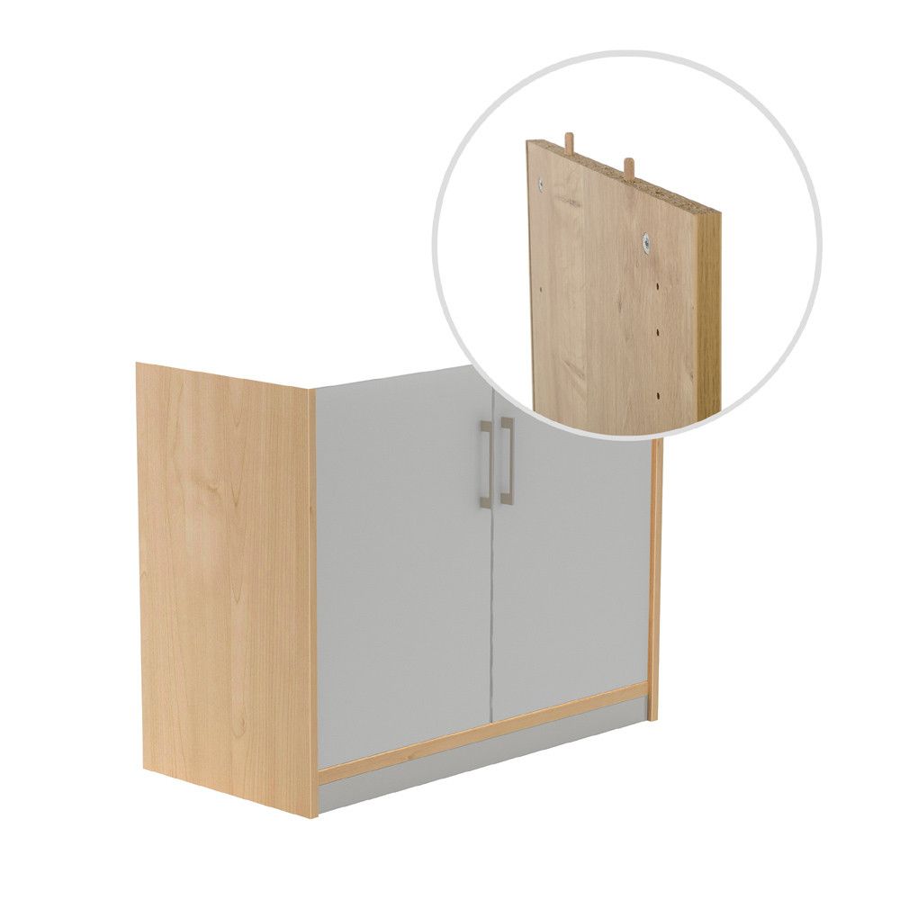 Kit Store 78 x 90 x 45 Estructura Roble/Puertas Gris Sin Tapa
