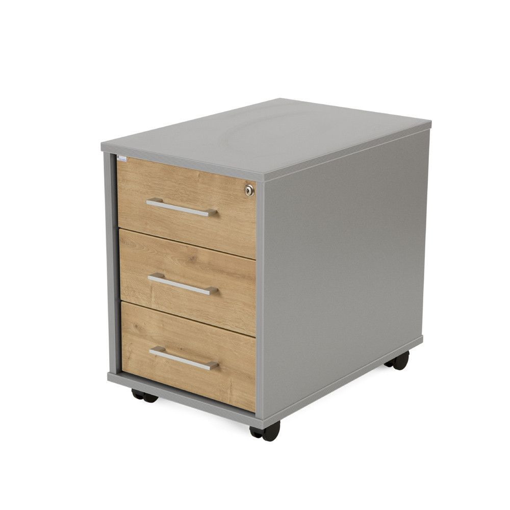 Kit Store Buck Movil 3 Cajones Aluminio / Roble