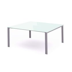 Kit Total Mesa 160 x 163 Aluminio / Cristal Blanco