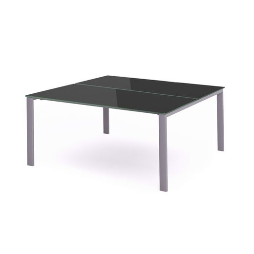 Kit Total Mesa 180 x 163 Aluminio / Cristal Negro
