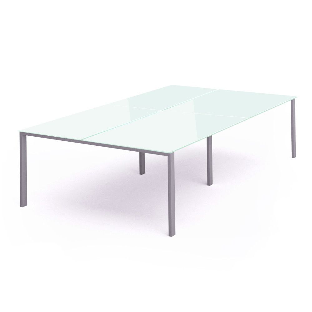 Kit Total Mesa 360 x 163 Aluminio / Cristal Negro