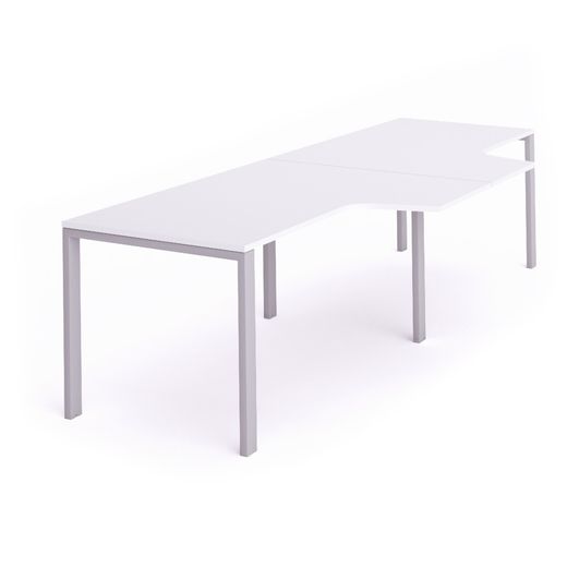 Kit Total Mesa L Doble 320 x 120 x 80 Aluminio / Blanco