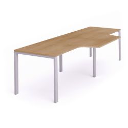 Kit Total Mesa L Doble 320 x 120 x 80  Aluminio/Roble