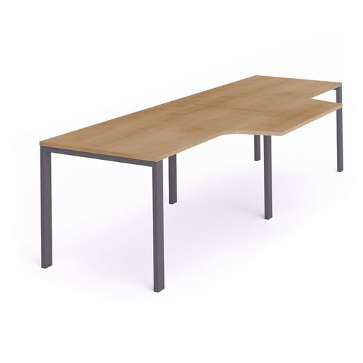 Kit Total Mesa L Doble 320 x 120 x 80 Antracita/Roble