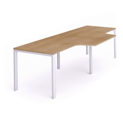 Kit Total Mesa L Doble 320 x 120 x 80  Blanco/Roble