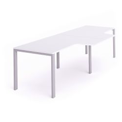 Kit Total Mesa L Doble 360 x 120 x 80 Aluminio / Blanco