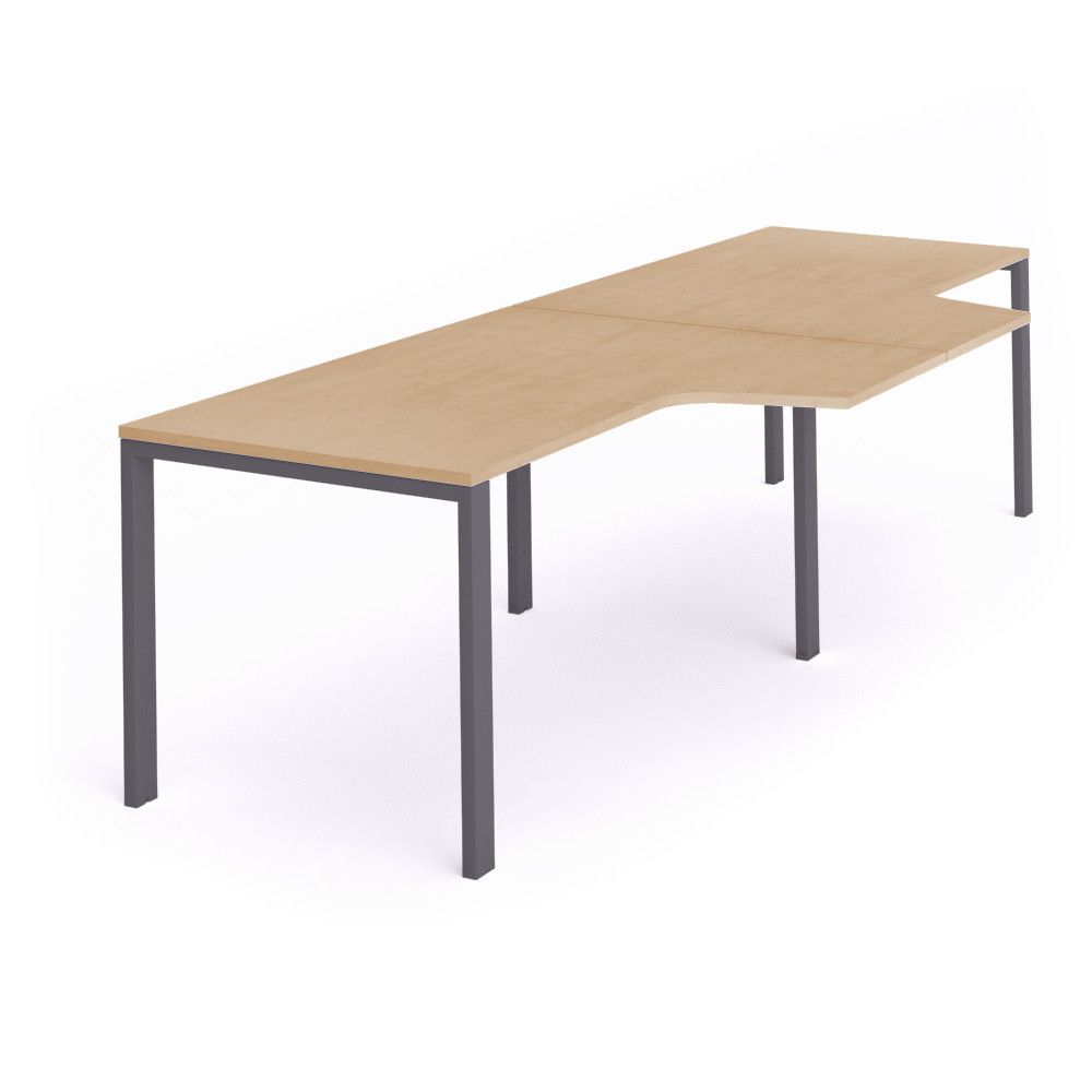 Kit Total Mesa L Doble 360 x 120 x 80 Antracita / Haya