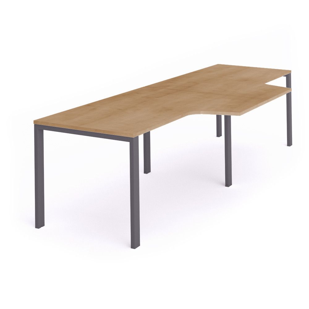 Kit Total Mesa L Doble 360 x 120 x 80 Antracita/Roble