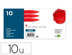 Lacre liderpapel rojo caja de 10 barras