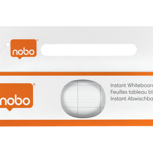 Láminas pizarra NOBO INSTANT 600x800 mm cuadrícula (rollo 25 unidades), cuadriculada