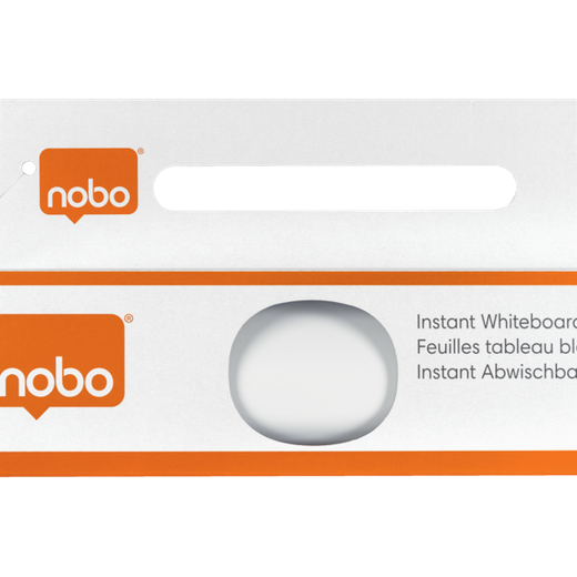 Láminas pizarra NOBO INSTANT 600x800 mm (rollo 25 unidades), blanco liso
