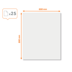 Láminas pizarra NOBO INSTANT 600x800 mm (rollo 25 unidades), blanco liso