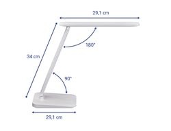 Lampara de escritorio maul led 2,7w 325lm luz ajustable panel tactil brazo giratorio blanca