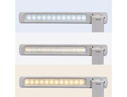 Lampara de escritorio maul led 2,7w 325lm luz ajustable panel tactil brazo giratorio blanca