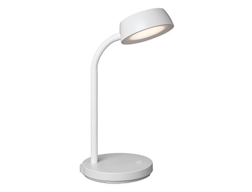 Lampara de escritorio maul led 5w 585lm luz calida brazo y cabezal giratorios blanca