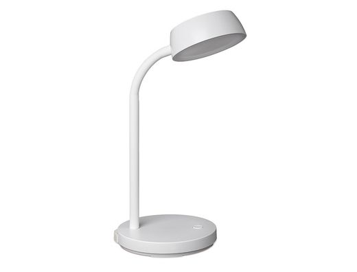 Lampara de escritorio maul led 5w 585lm luz calida brazo y cabezal giratorios blanca