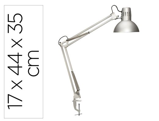 Lampara de escritorio maul study con pinza color plata 170x440x350 mm