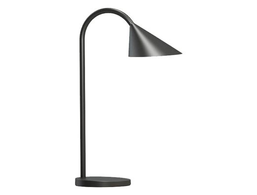 Lampara de escritorio unilux sol led 4w brazo flexible abs y metal negro base 14 cm diametro