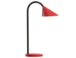Lampara de escritorio unilux sol led 4w brazo flexible abs y metal rojo base 14 cm diametro