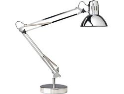 Lampara de escritorio unilux success 80 led brazo doble articulado cromado 40x40 cm base 20 cm diametro