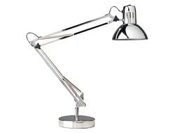 Lampara de escritorio unilux success 80 led brazo doble articulado cromado 40x40 cm base 20 cm diametro