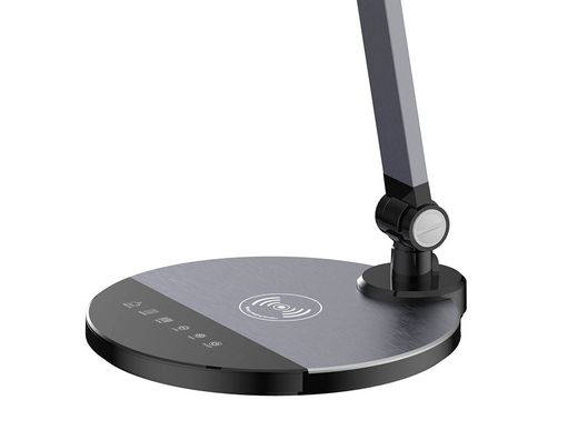 Lampara de oficina q-connect sobremesa profesional aluminio 9w 120 led cargador movil color negro