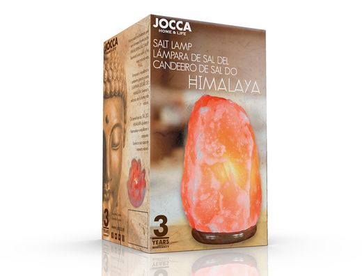 Lampara de sal jocca con base de madera 220-240v 1,85 kg 220x130x130 mm