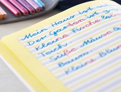 Lapices bicolor fino faber castell 2160-rb hexagonal rojo/azul blister de 2 unidades