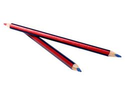 Lapices bicolor fino faber castell 2160-rb hexagonal rojo/azul blister de 3 unidades