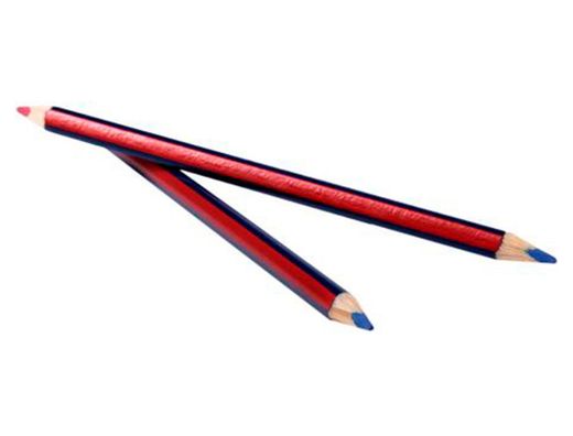 Lapices bicolor fino faber castell 2160-rb hexagonal rojo/azul blister de 3 unidades