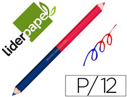 Lapices Bicolor Liderpapel Rojo-Azul Jumbo