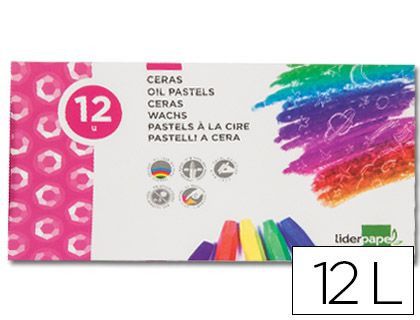 Lapices Cera Blanda Liderpapel -Caja de 12 Colores
