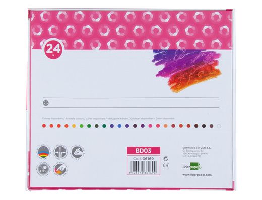 Lapices Cera Blanda Liderpapel -Caja de 24 Colores