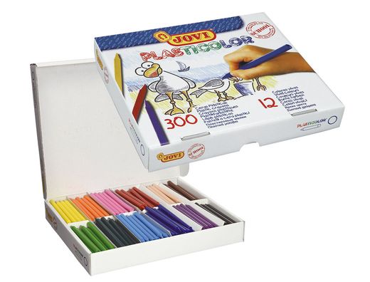 Lapices Cera Jovi Plasticolor Caja de 300 Unidades 25 Colores Surtidos