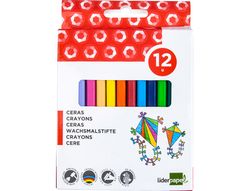 Lapices cera liderpapel caja de 12 colores