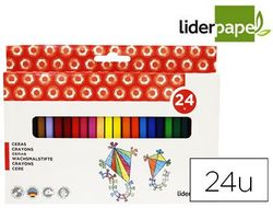 Lapices cera liderpapel caja de 24 colores