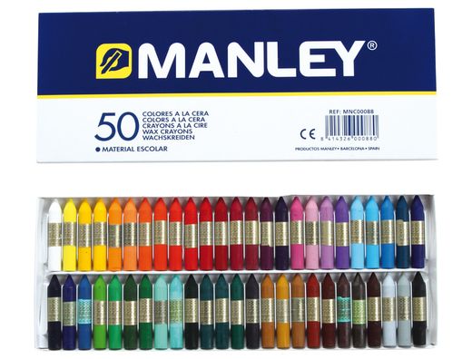 Lapices Cera Manley -Caja de 50 Colores Ref.150