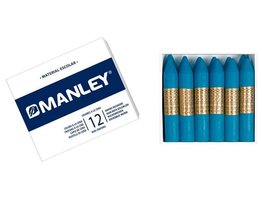 Lapices Cera Manley Unicolor Azul Cobalto Nº 20 Caja de 12