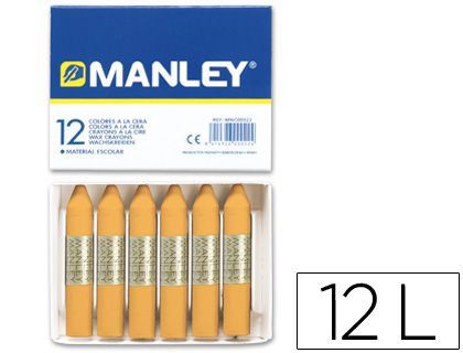 Lapices Cera Manley Unicolor Ocre -Caja de 12 N.26