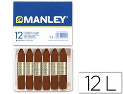 Lapices Cera Manley Unicolor Pardo -Caja de 12