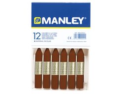 Lapices Cera Manley Unicolor Pardo -Caja de 12