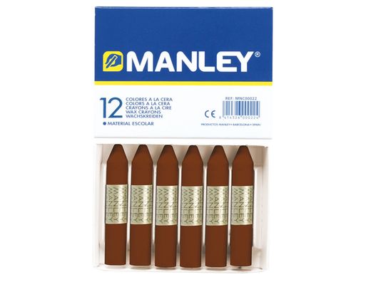 Lapices Cera Manley Unicolor Pardo -Caja de 12