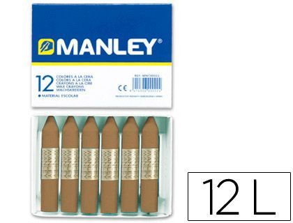 Lapices Cera Manley Unicolor Tierra Sombra Tostado Nº 68 Caja de 12