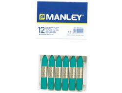 Lapices Cera Manley Unicolor Verde Azulado -Caja de 12 N.23