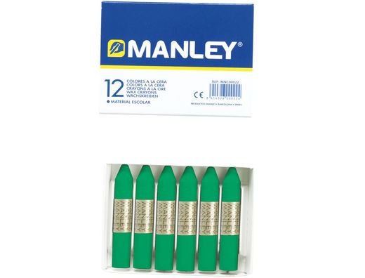 Lapices Cera Manley Unicolor Verde Natural -Caja de 12 N.21