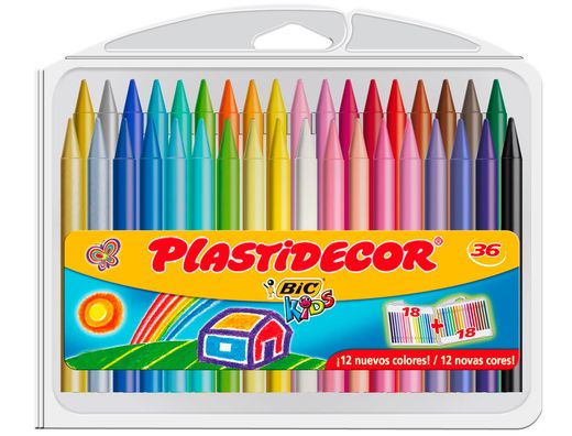 Lapices Cera Plastidecor Caja de 36 Colores